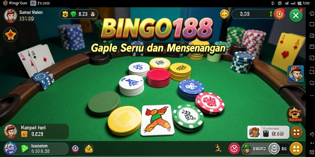 Screenshot BINGO188 menampilkan gameplay Gaple yang menarik dan interaktif.