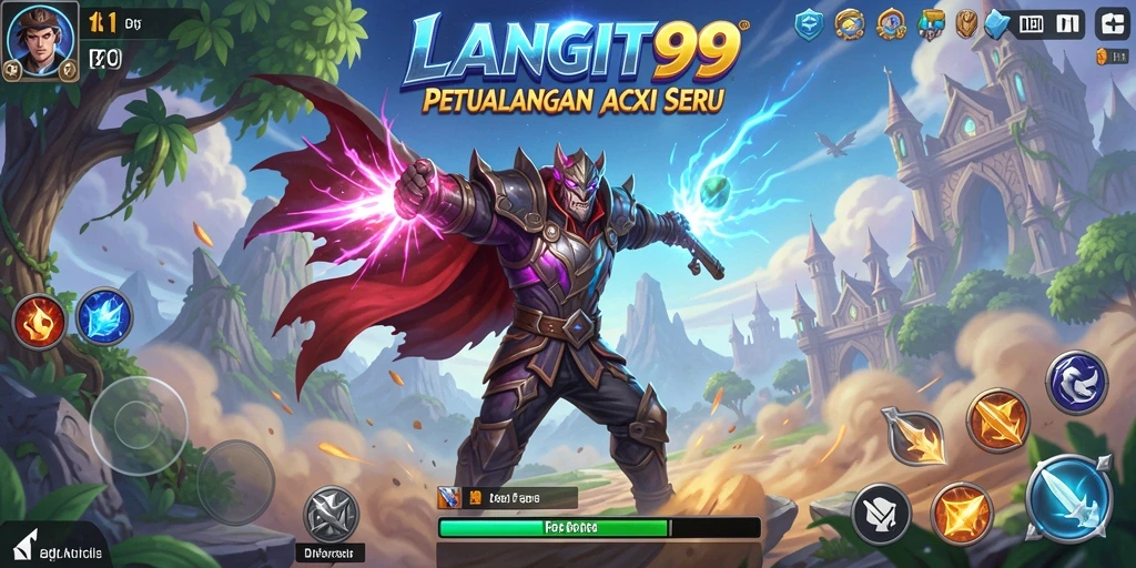 Tampilan gameplay seru dari LANGIT99 di dalam pertempuran aksi.
