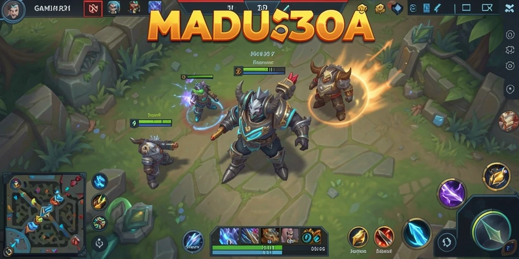 Screenshot dari gameplay seru MADU303 yang menampilkan aksi pertempuran.