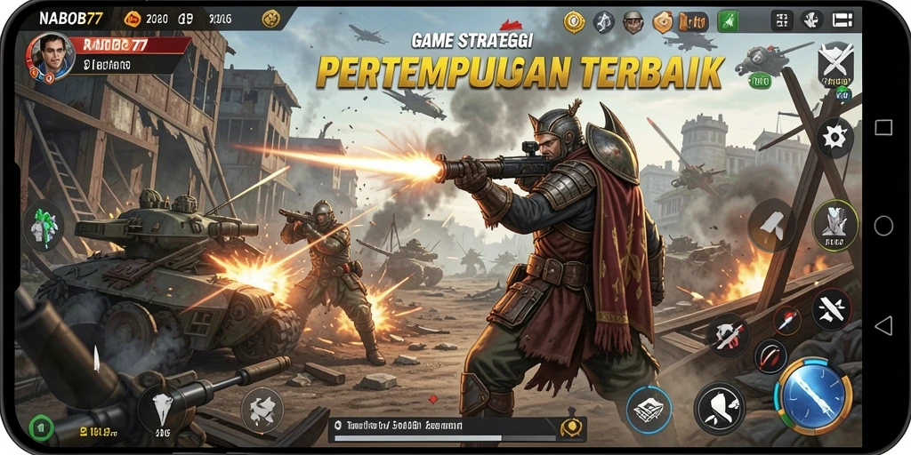 Tangkapan layar gameplay NABOB77 menampilkan strategi pertempuran yang intens.