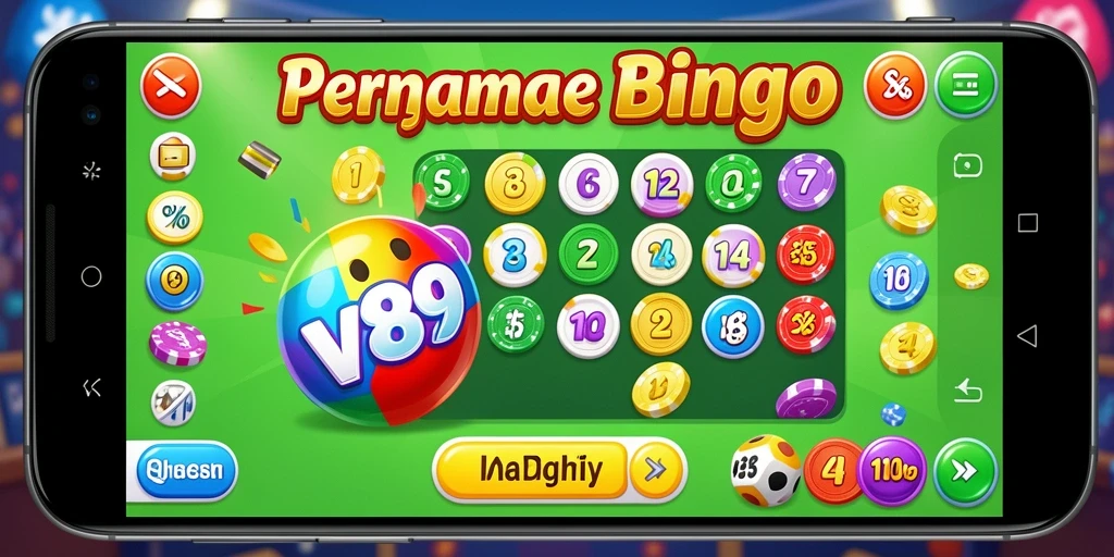 Tampilan gameplay Bingo yang mendebarkan di V89.